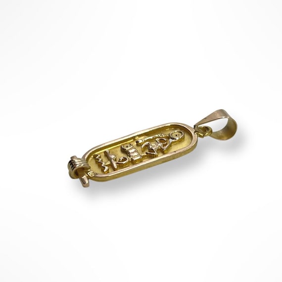 18k Gold Egyptian Hieroglyphics Pendant - Gem