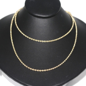 14K Yellow Gold Diamond Cut Rope Chain (19.5 inches)