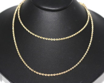 14K Yellow Gold Diamond Cut Rope Chain (19.5 inches)