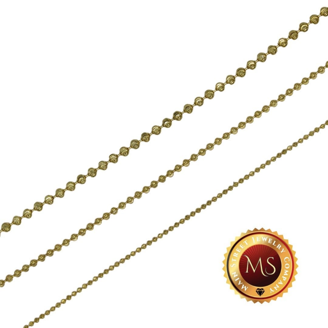 Moon Cut 14K Gold Bead Chain 5mm 22-40in. – Crown Jewelers