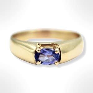 Anillo ovalado de tanzanita de oro de 14 quilates (Talla 6.5) imagen 1