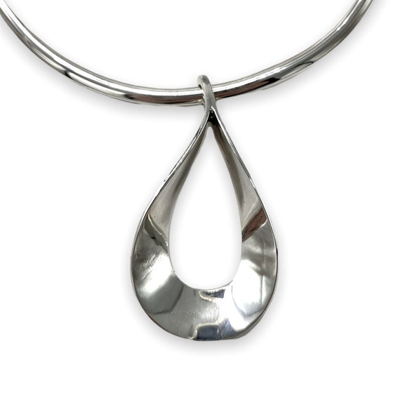 925 Sterling Silver Collar Open Pendant Necklace - image 5