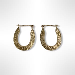 14K Gold Diamond-Cut Hoop Earrings
