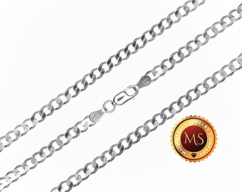 4mm ITALY 925 Sterling Silver CURB Chain Necklace or Bracelet 8"- 30"