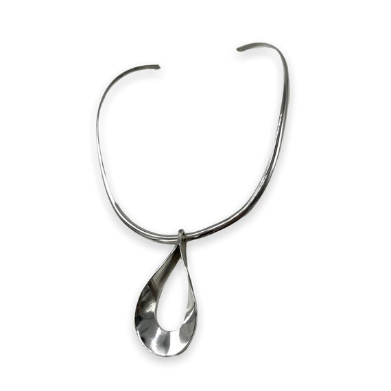 925 Sterling Silver Collar Open Pendant Necklace - image 4