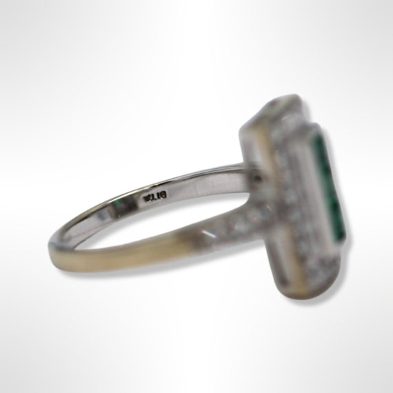 Vintage 14K White Gold Effy Bita Emerald Diamond … - image 5