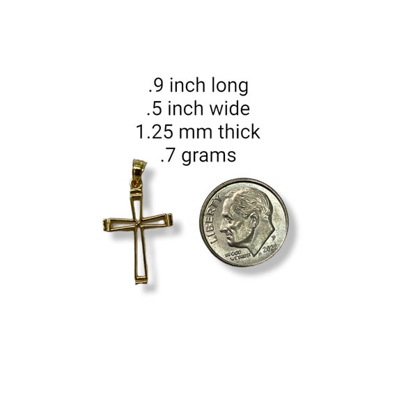 14k Gold Minimalist Cross Pendant - image 2