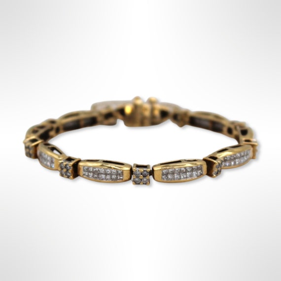 14K Gold ~2.00 ct t/w Natural Diamond Bracelet (6… - image 1