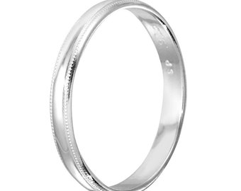 925 Sterling Silver 3mm Court Comfort Men/Ladies Wedding Band/Ring WJS13875