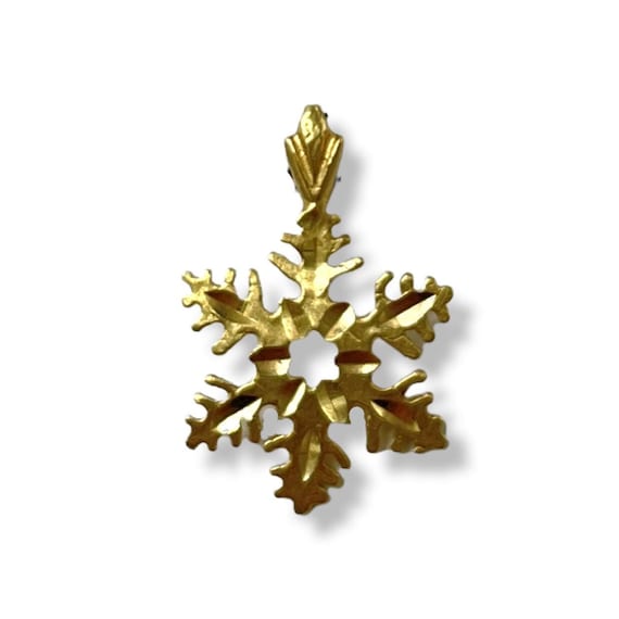 14k Gold Snowflake Pendant Charm - image 1