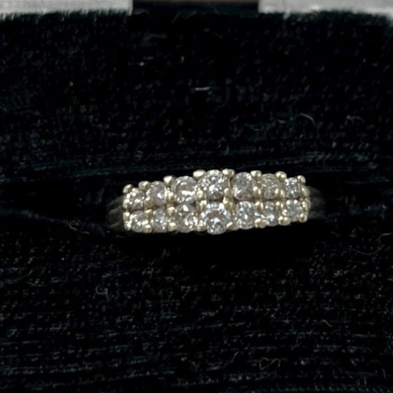 14k White Gold Diamond Channel Ring Size 5 - image 2