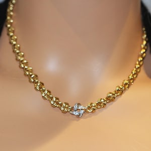 RARE TIFFANY & CO 18K Yellow Gold Natural Diamond Weave Choker Necklace 16.5 in