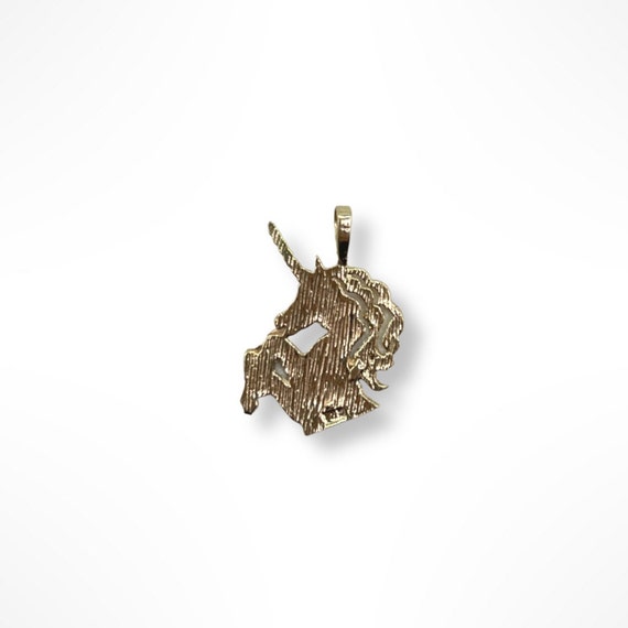 14k Gold Unicorn Head Pendant - image 5