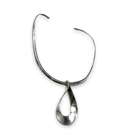 925 Sterling Silver Collar Open Pendant Necklace - image 3