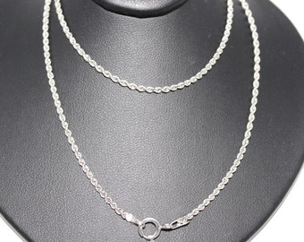 14K White Gold 1.85 MM Rope Chain (18 inch)