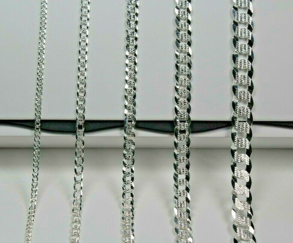 Sterling Silver Diamond-Cut Popcorn Chain 3mm Solid 925 Italy New Necklace