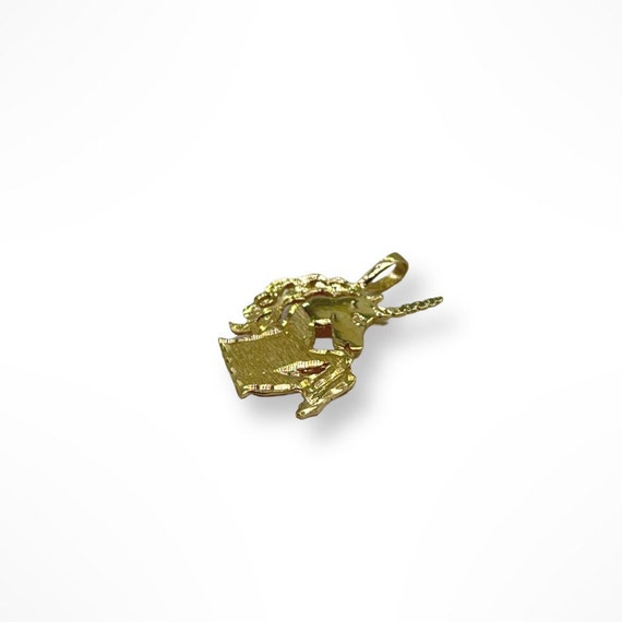 14k Gold Unicorn Head Pendant - image 4