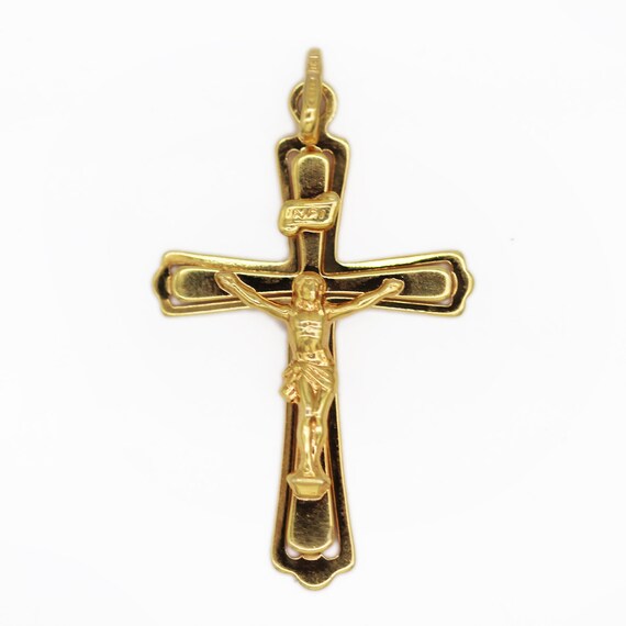 14k Gold Crucifix Pendant - image 1