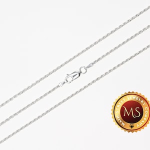 1.6mm Italy 925 SOLID Sterling Silver Diamond-Cut ROPE Chain Necklace 16&quot;-30&quot;
