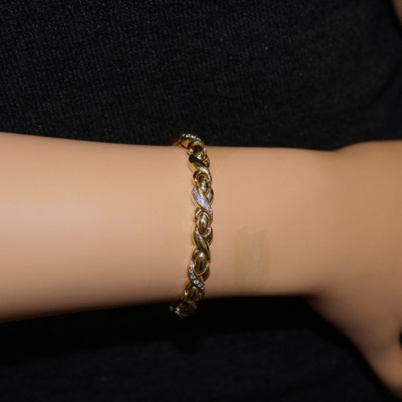 14K Gold Diamond XO Link Bracelet (7 inches) - image 7