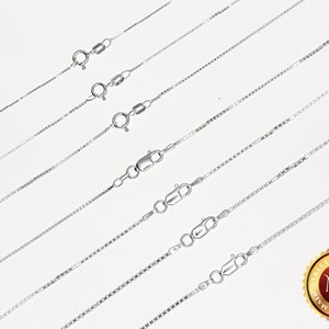 925 Italy SOLID Sterling Silver Box Chain Necklace - Different Lengths & Thicknesses - Free Shipping!