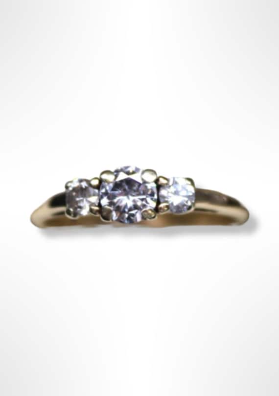 14K Yellow Gold Trilogy Diamond Engagement Ring(5.