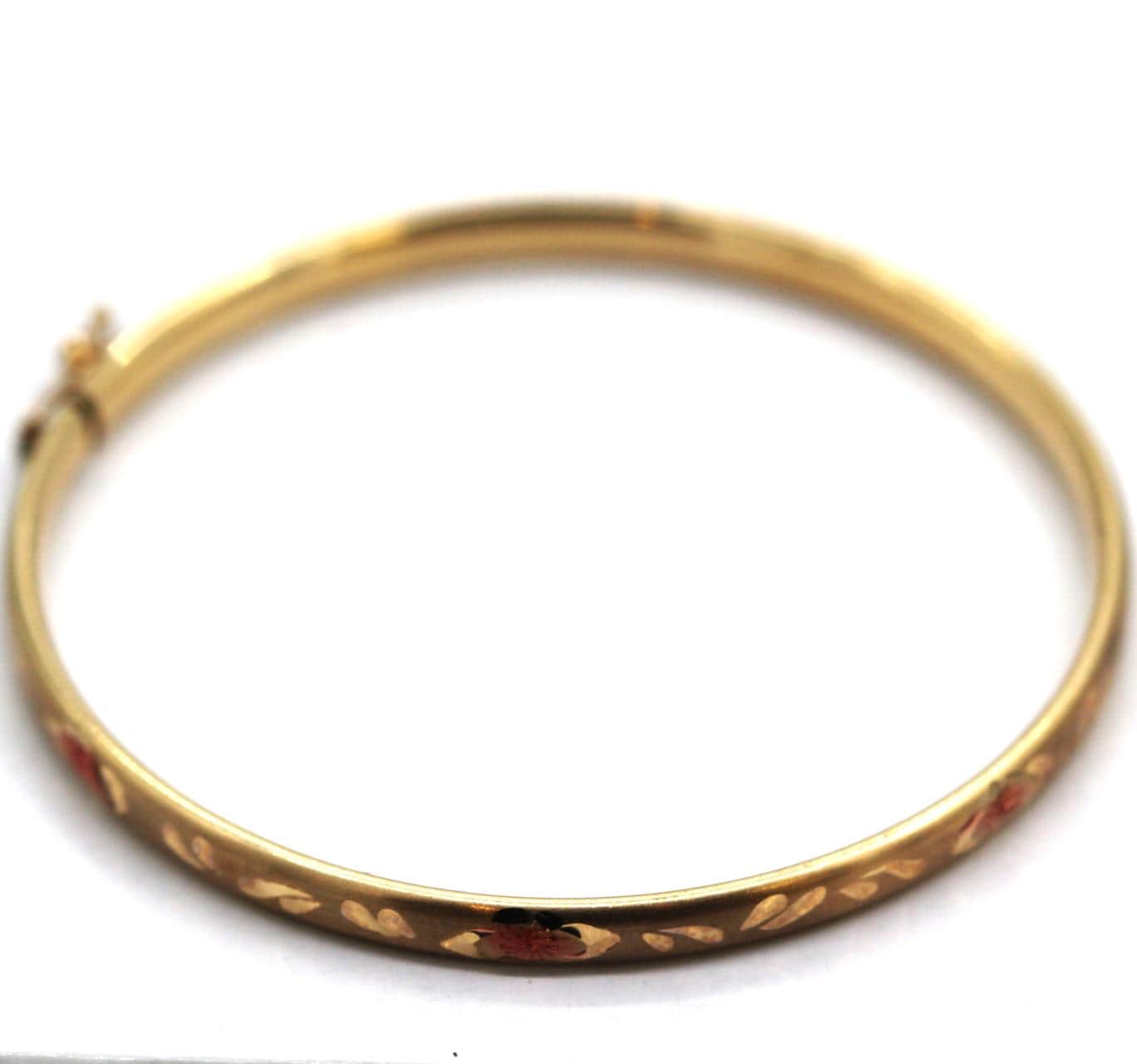 14k Yellow Gold Floral Children's Bracelet