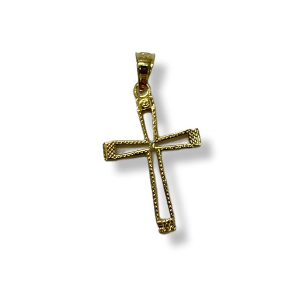 14k Gold Minimalist Cross Pendant - image 5