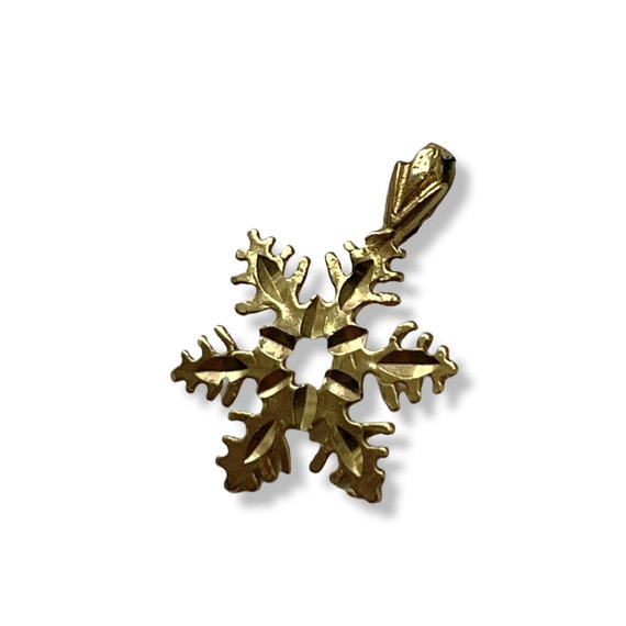 14k Gold Snowflake Pendant Charm - image 3