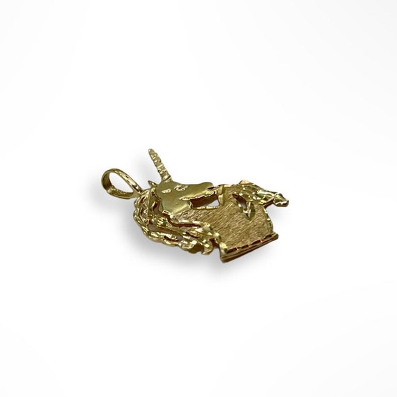 14k Gold Unicorn Head Pendant - image 3