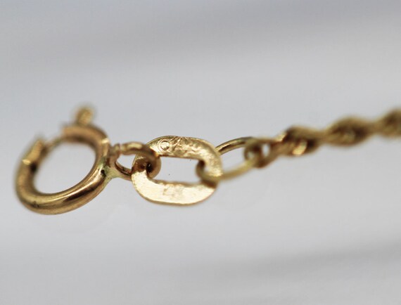 14K Gold 1.3mm Dainty Rope Chain Bracelet - 7 in. - image 3