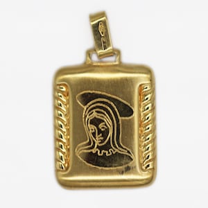 18K Gold Virgin Mary Pendant