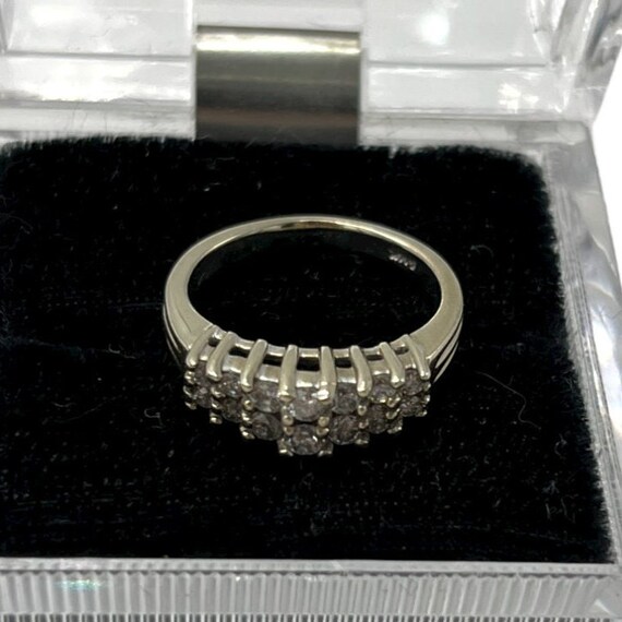 14k White Gold Diamond Channel Ring Size 5 - image 6