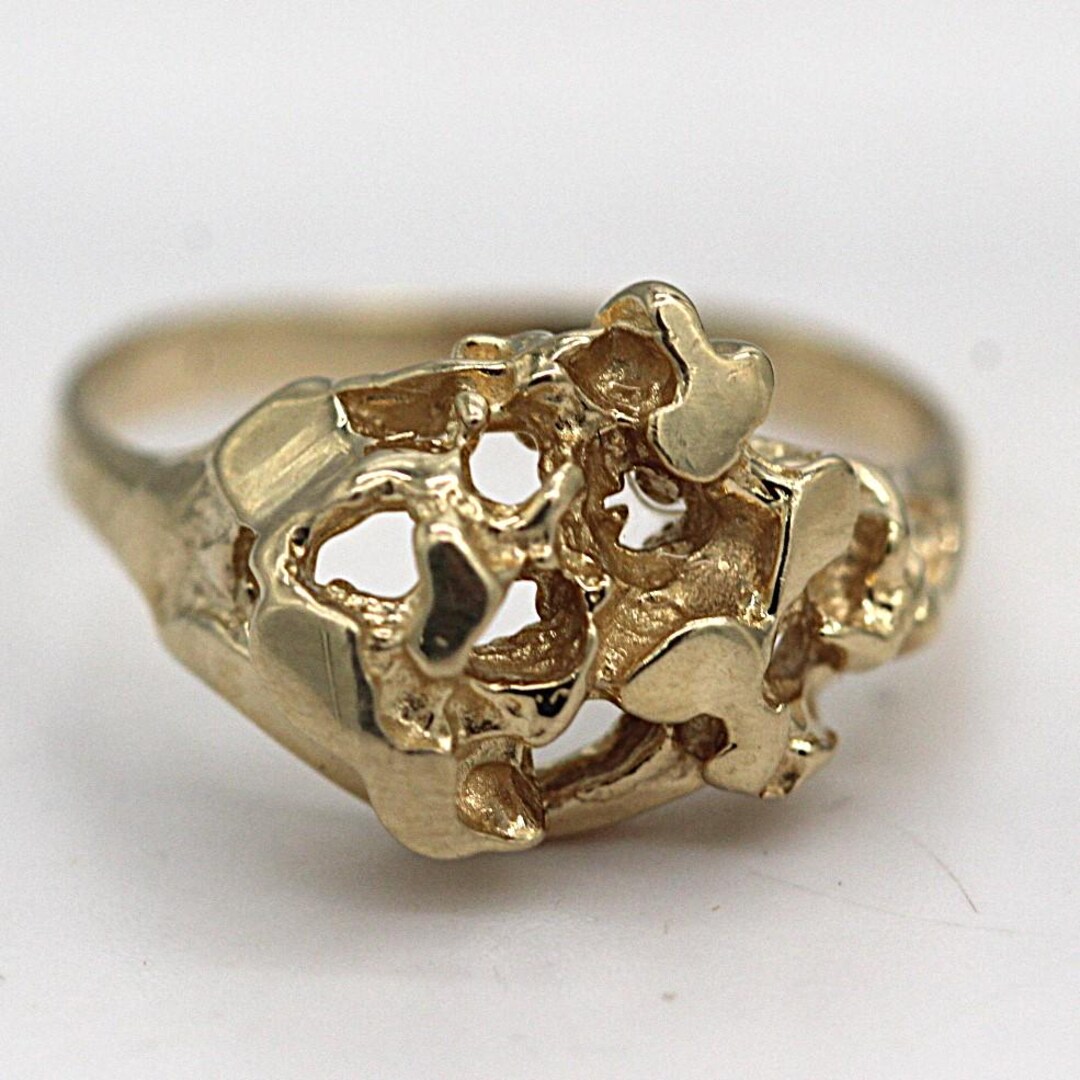 Open Nugget Rings 14K Yellow Gold Open Work Nugget Ring Size 6 - Etsy