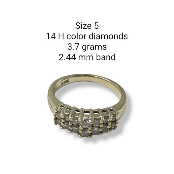 14k White Gold Diamond Channel Ring Size 5 - image 3