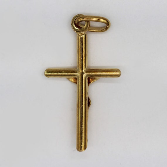 14K Gold Crucifix Pendant - image 2