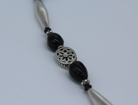 925 Sterling Silver Rose Pendant Beaded Necklace … - image 6