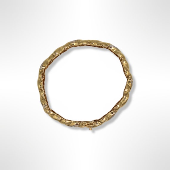 14K Gold Diamond XO Link Bracelet (7 inches) - image 5