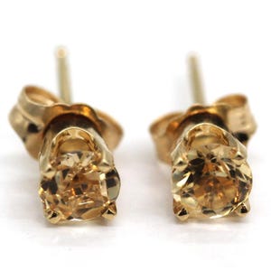 14k Yellow Gold Yellow Spinel Stud Earrings