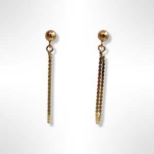 14K Gold Serpentine Chain Dangle Earrings