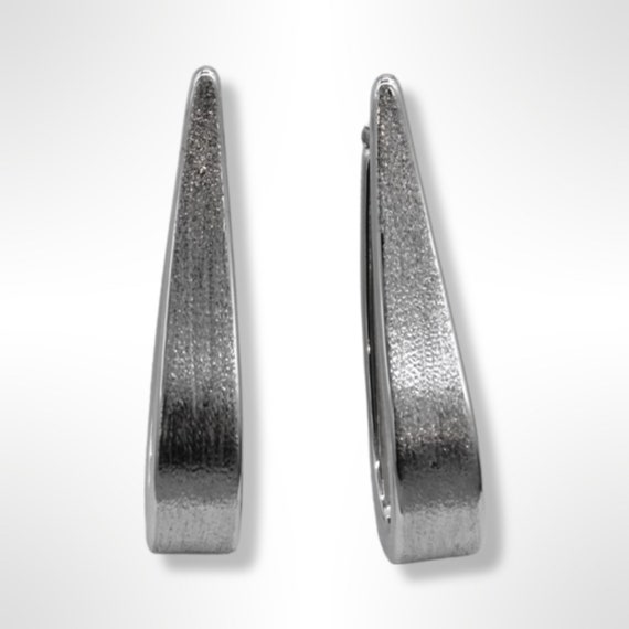 14k White Gold Milor Large Hoop Earrings 10.9 Gra… - image 1