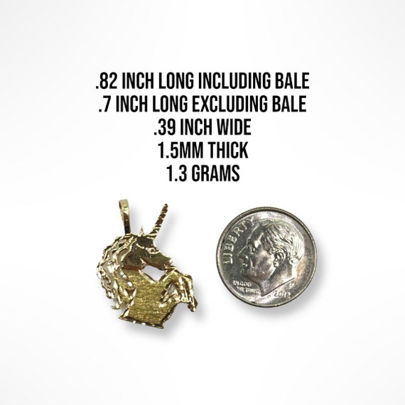 14k Gold Unicorn Head Pendant - image 2