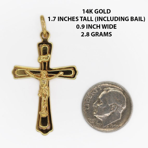 14k Gold Crucifix Pendant - image 5