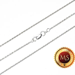 1.4mm Italy 925 SOLID Sterling Silver Diamond-Cut ROPE Chain Necklace 16&quot;-30&quot;