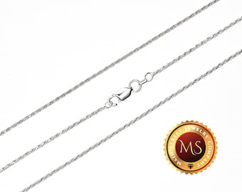 1.4mm Italy 925 SOLID Sterling Silver Diamond-Cut ROPE Chain Necklace 16"-30"