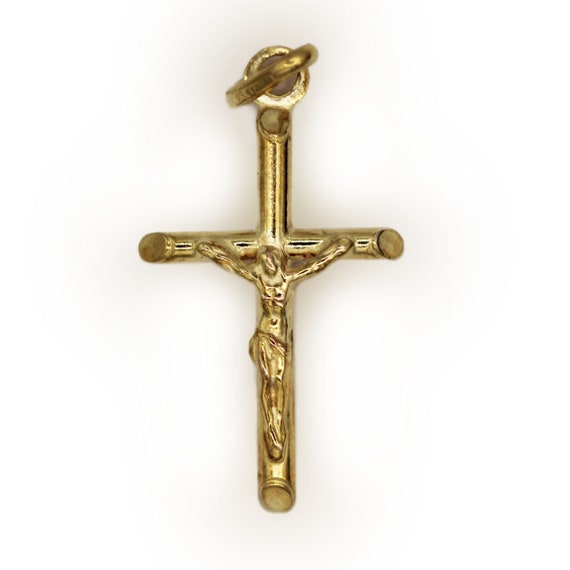 14K Gold Crucifix Pendant - image 1