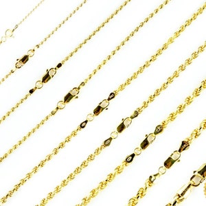 5mm - 11mm Rope 14K Gold Vermeil Over Solid 925 Sterling Silver Chain –  Daniel J