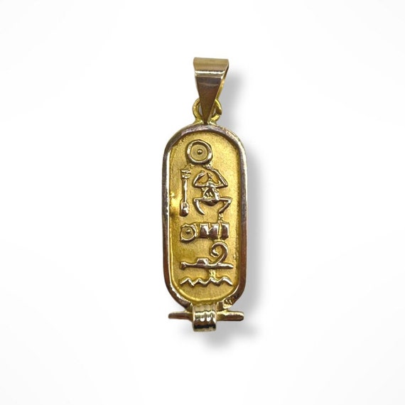 18k Gold Egyptian Hieroglyphics Pendant