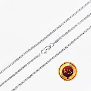 2.5mm Italy 925 SOLID Sterling Silver Diamond-Cut ROPE Chain Necklace or Bracelet 7&quot;-30&quot;