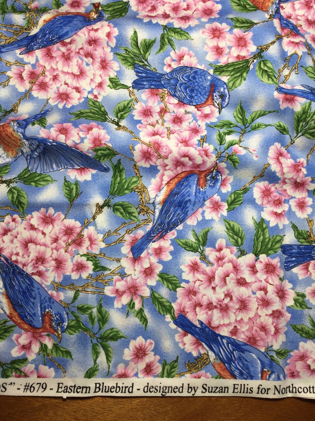 The State Birds Fabric Eastern Bluebird State Bird of New York - Etsy
